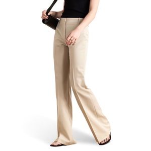 NILI LOTAN Arielle wool-twill Creamy Winter White Flared Trouser Pants Size 8
